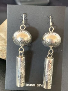 Navajo Sterling Silver Naja Earrings 2.75" 1518 - Picture 1 of 12