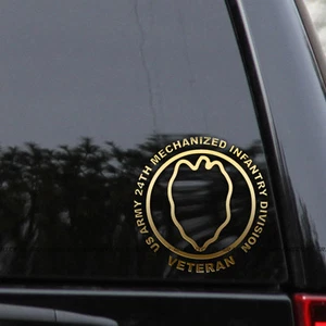 US Army 24th Infantry Division Veteran Vinyl Decal Sticker - Picture 1 of 2