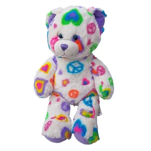 Build a Bear Peace sign Plush rainbow Toy Multicoloured Preowned Ex cond 44cm - Picture 1 of 13