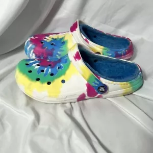 Crocs Tie-Dye Fleece gefütterte Clogs Unisex M8 W10 - Bild 1 von 9