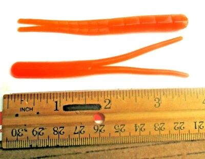 ALL AMERICAN TOURNAMENT QUALITY SOFT PLASTIC BAITS 10ct ORANGE 3.8" SPINNERBAIT TRAILERS Bass Fishing Spinnerbaits Split tail Eels