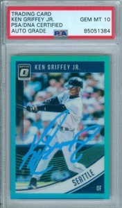 Ken Griffey Jr 2018 Donruss Optic Aqua #141 Autograph PSA DNA Gem Mint 10 Auto - Bild 1 von 2