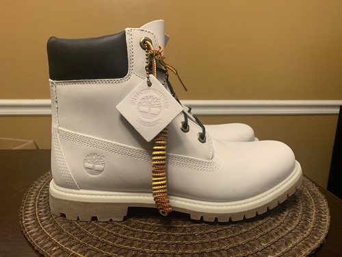 Stivaletti Timberland Premium 6" grigio chiaro impermeabili donna taglia 10 NUOVI A5SS3