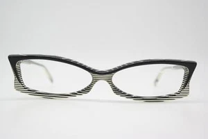Vintage Brille Alain Mikli 0111 988 Schwarz Weiß Transparent Eckig eyeglasses - Bild 1 von 6
