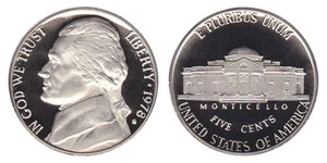 1978 S GEM BU PROOF DCAM JEFFERSON NICKEL PR/PF BANKFRISCH AUKTIONSMÜNZE #4893 - Bild 1 von 1