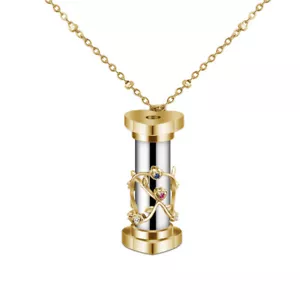 Mini Kaleidoscope Necklace Kaleidoscope Gold Brass Adult Pendant Children Gift - Foto 1 di 9