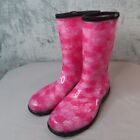 SLOGGERS Rain Boots Womens 9 Pink Paw Print Waterproof Garden Mud Made in USA