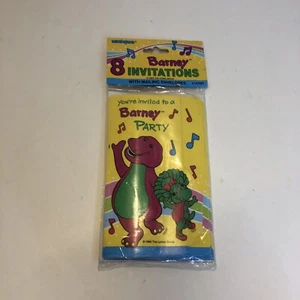 Barney Party Invitations 8 w Envelopes New in Package - Picture 1 of 4