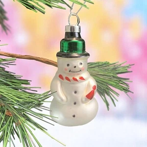 Vintage Bradford Glass Christmas Ornaments Set of 4 Snowman Hand Decorated - Picture 1 of 15