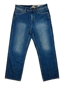 Volcom Nailer Relaxed Straight Men's Denim Jeans Size 33 W36" Blue Skate Wear - Picture 1 of 15