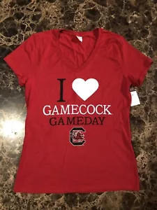 Brand New South Carolina Gamecocks Women’s Red V-Neck Shirt Size S - Picture 1 of 5