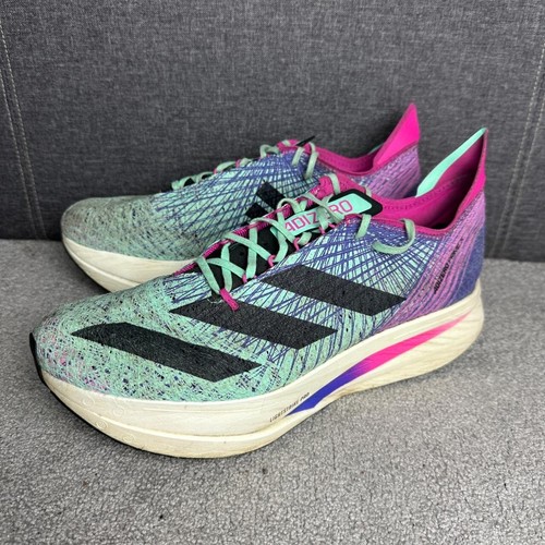 Scarpe da corsa Adidas Adizero Prime X Strung Pulse come nuove da uomo taglia UK 12
