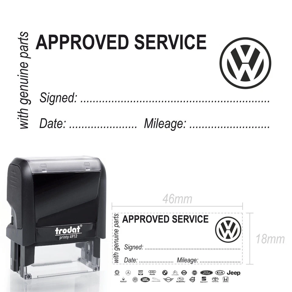 TRODAT VW Stamp Garage Service Maintenance Stamp Approved Service History