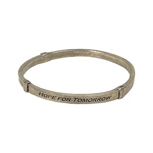 Inspirational Bangle Bracelet M Pewter Slim HOPE FOR TOMORROW Boho Gypsy Indie - Picture 1 of 15