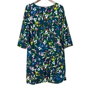 Abito donna J. Jill floreale scollo barca taglia M lunghezza ginocchio elasticizzato maglia rayon - Foto 1 di 7
