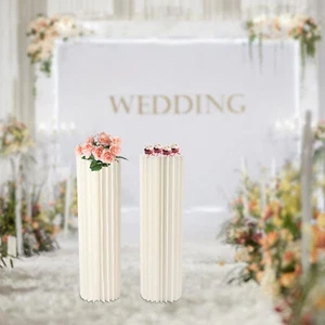 Florero con soporte para florero de 39,4" columna redonda decoración de bodas fiestas 2 piezas - Imagen 1 de 17