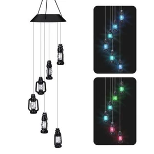 Solar Lamp Color Changing LED lantern Wind Chimes Outdoor Home Garden Decor - Picture 1 of 7