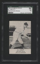 1946 Sunbeam Bread, Sacto Solons PCL BB Card - Al Jarlett - SGC Grade NM 7