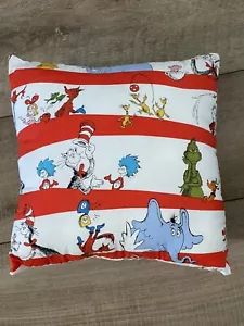 Dr. Seuss Celebrate Seuss Robert Kaufman Cotton Fabric Pillow 15”x15” - Picture 1 of 3