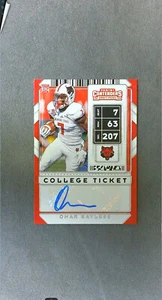 Panini Contenders Draft Auto #295 Omar Bayless Red Wolves 2020 - Imagen 1 de 2
