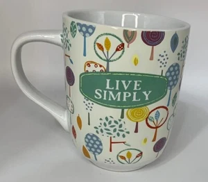 Live Simply Floral Leaves Pattern 13 Oz Coffee Tea Mug Cup Open Roads Brand - Bild 1 von 7
