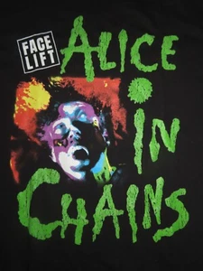 Retro 1991 ALICE IN CHAINS "Face Lift" Concert Tour LG Shirt Tags JERRY CANTRELL - Picture 1 of 4