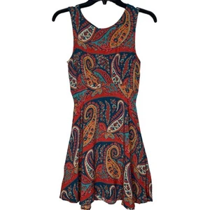 Free People Paisley Dress Dancing Pretty Paisley Sleeveless Tank Festival Size 0 - Picture 1 of 11