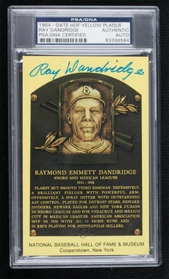 PSA/DNA 1981 National Baseball Hall of Fame and Museum Postcards Ray Dandridge - Image 1 of 2