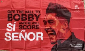 Liverpool FC Flag 3x5 Ft “Give The Ball To Bobby And He Will Score” - Picture 1 of 2