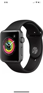 NEW Apple Watch Series 3 Gray 42 mm Case Black Aluminium Smartwatch Sport GPS - Picture 1 of 2