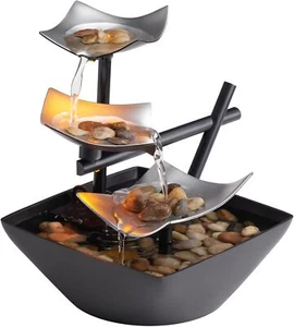 Water Fountain Waterfall Rocks Soothing Sound Automatic Pump Tabletop Home Decor - Picture 1 of 7