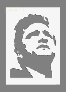 Johnny Cash Mylar Stencil A5/A4/A3 misure 190 micron - Foto 1 di 5