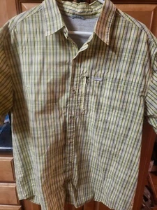 Columbia Button Up Hemd Erwachsene Extra Large gelb kariert Omni Shade Outdoor Herren - Bild 1 von 4