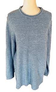 Women’s Large Sweater Croft Barrow Light Blue Heavyweight Knit Long Sleeves Soft - Picture 1 of 11