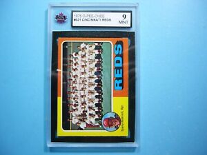 1975 O-PEE-CHEE MLB BASEBALL CARD #531 CINCINNATI REDS CHECKLIST KSA 9 MINT OPC