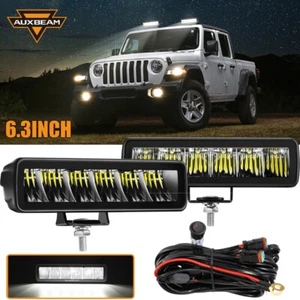 Auxbeam 6.3inch LED Work Light Bar Offroad Driving Fog Pods Pickup Truck ATV UTV - Picture 1 of 12