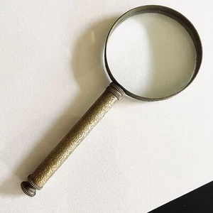 Lupa redonda atornillada con diseños de mango de lujo de latón de 7" - Imagen 1 de 5