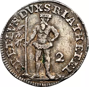 1739 German State Brunswick Luneburg Calenberg Wildman 2 Mariengroschen NGC XF40 - Picture 1 of 3