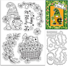 St Patrick Stamps and Dies for Card Making Gnome Clear Stamps and Die Cuts Lucky