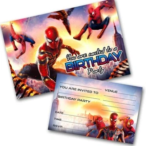 Spiderman Party Invitations Birthday Invites WRITE ON Quick Delivery - Picture 1 of 1