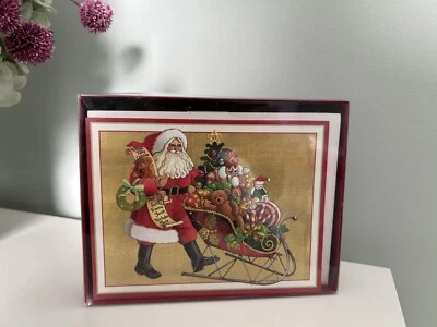 Caspari  Boxed Christmas Cards "All of My Favorite Things Santa", 15 Cards, NIB - Image 1 of 2