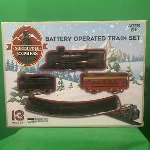 North Pole Express Train Set Battery Operated 13 Piece Set - Picture 1 of 7