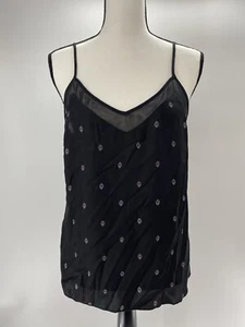 KENSIE Womens Black Eye Ball Spaghetti Strap V Neck Top M - Picture 1 of 2