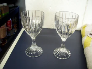 2 Vintage Mikasa Park Lane Crystal 8oz. Wine Drinking Glasses - Really Nice - - Picture 1 of 6