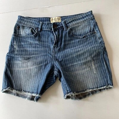 Pantalones Cortos de Jean JAG Boyfriend Rayas Corte Denim Para Mujer Talla 26 Cintura Azul Informal Foto 1 de 4