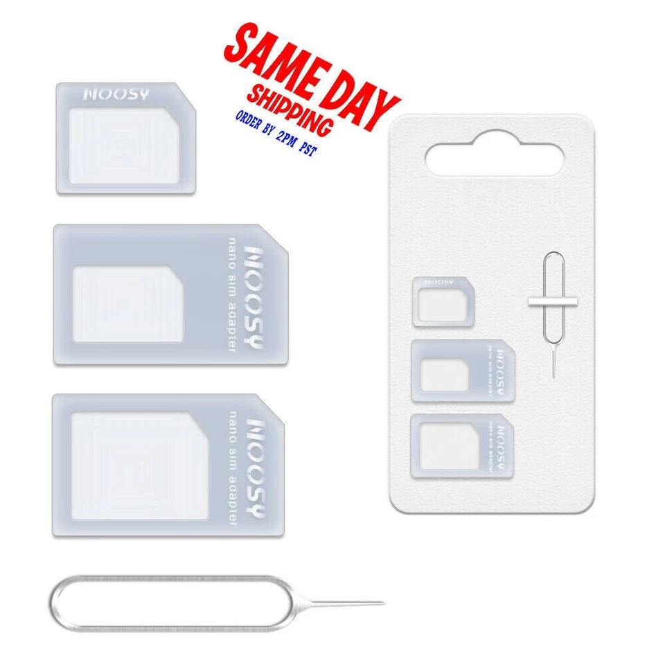 Sim Card Adapter Kit 4 in1 Nano Micro Standard Size Converter Tray for CellPhone - Image 1 of 1
