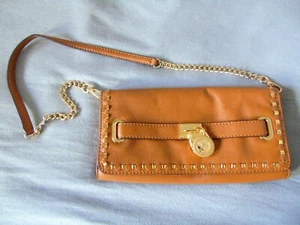 Michael Kors Hamilton Handtasche / Schultertasche Braunes Leder + Gold wie Neu - Bild 1 von 7
