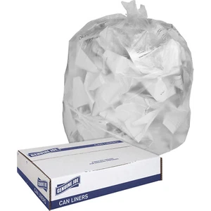 Genuine Joe Clear Trash Bags, 30 Gallon, 0.6 Mil, 30" X 36", Box of 250 - Picture 1 of 1