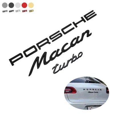 Para PORSCHE Macan Turbo Letras Insignia Trasera Emblema Aspecto Tapa Cubierta Foto 1 de 4