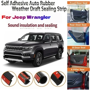 Door Rubber Edge Strip Seal Protector Wind Noise Reductionu For Jeep Wrangler - Picture 1 of 14